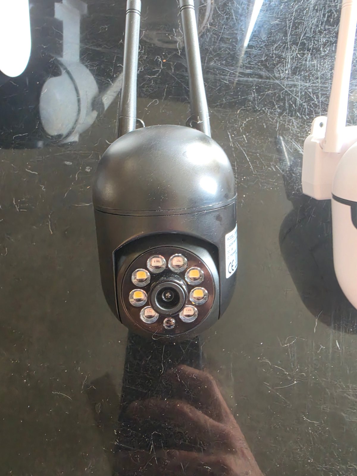 Black wall security camera